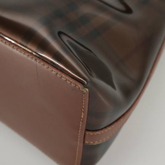 Burberry Nova Check Shoulder Bag Vinyl Leather Brown Gold - Picture 14 of 16